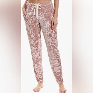 Josie Natori Crushed Pink Velvet PJ Bottoms Size Large  NWT